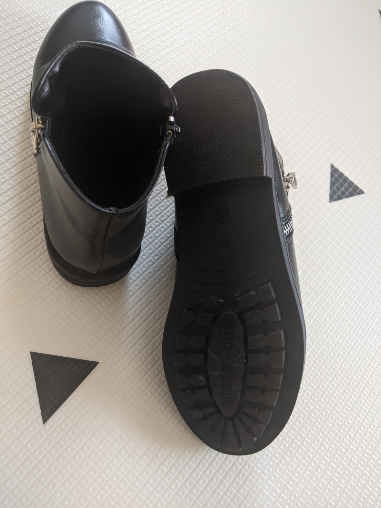 Black Faux Leather Ankle Boots (Gently Worn) image indicator(7)