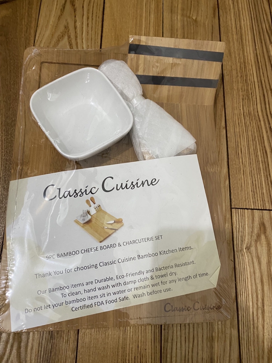 Classic Cuisine 9 Piece Bamboo Cheese Serving Tray Set image indicator(2)