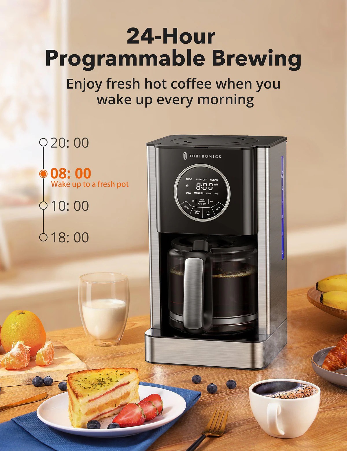 New Coffee Machine with Glass Coffee Pot Filter and Timer image indicator(9)