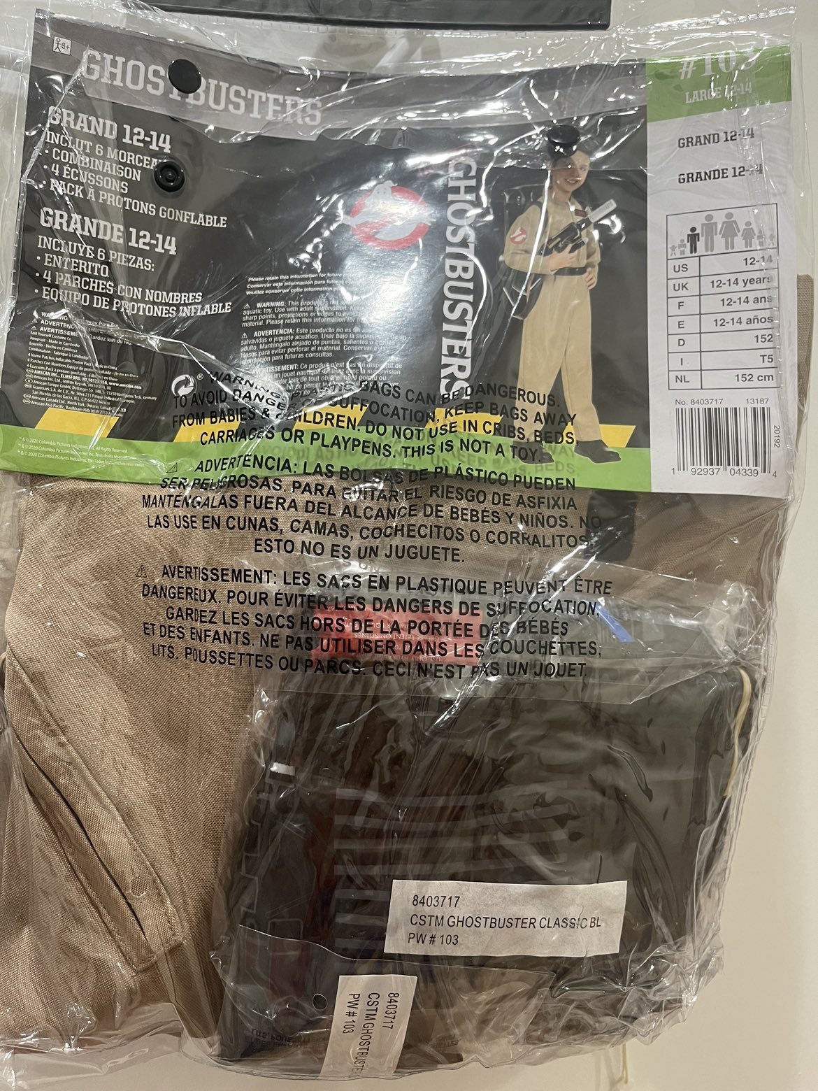 Ghost buster costume large 12-14 image indicator(2)