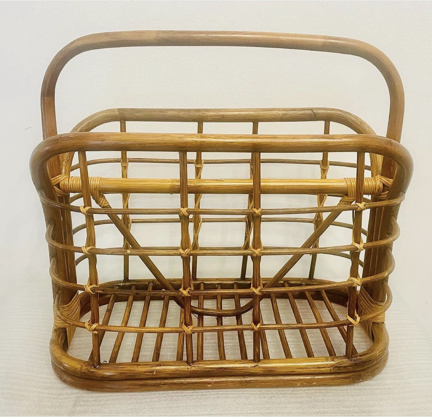 Vintage Mid-Century Modern Bamboo/Rattan Magazine Holder - photo 4