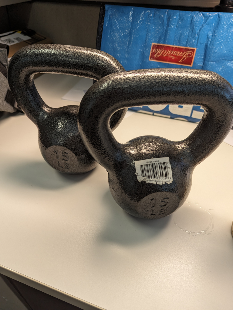 Cast Iron Kettlebell Pair 15lbs thumbnail