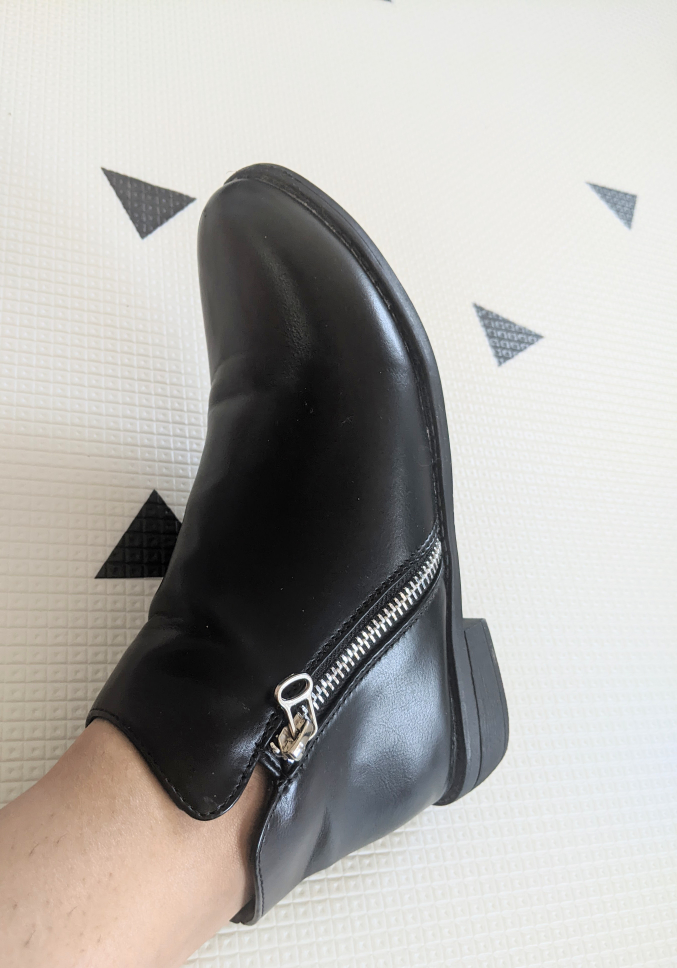 Black Faux Leather Ankle Boots (Gently Worn) image indicator(10)