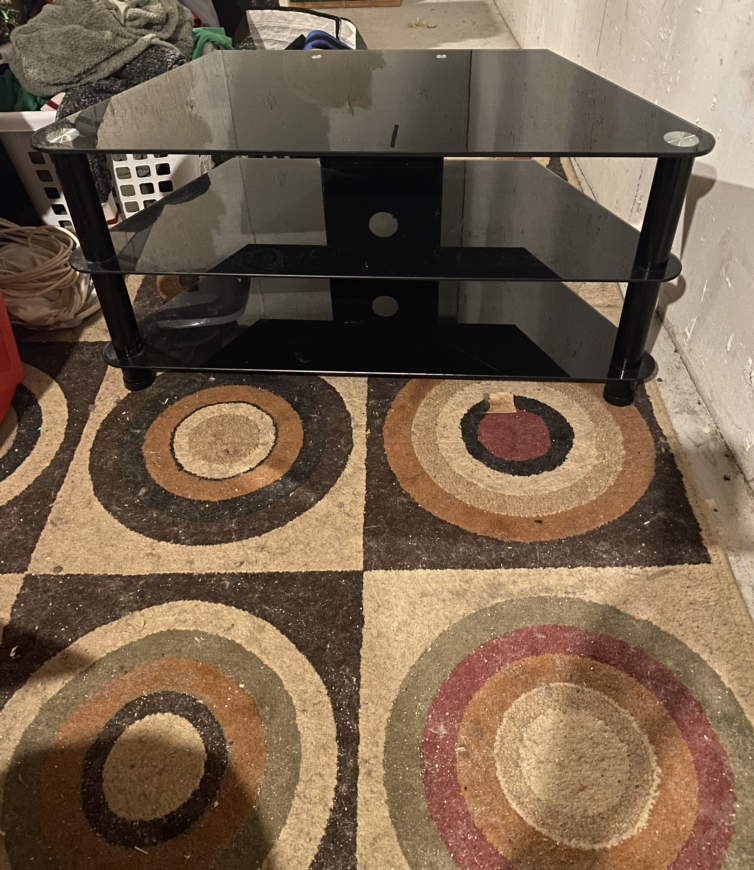 Glass tv stand thumbnail