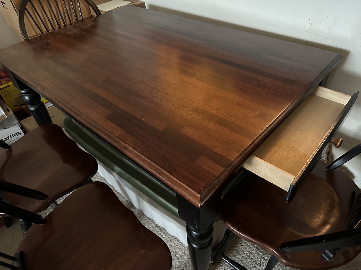 Wooden Dining Table with FREE 4 Chairs image indicator(2)