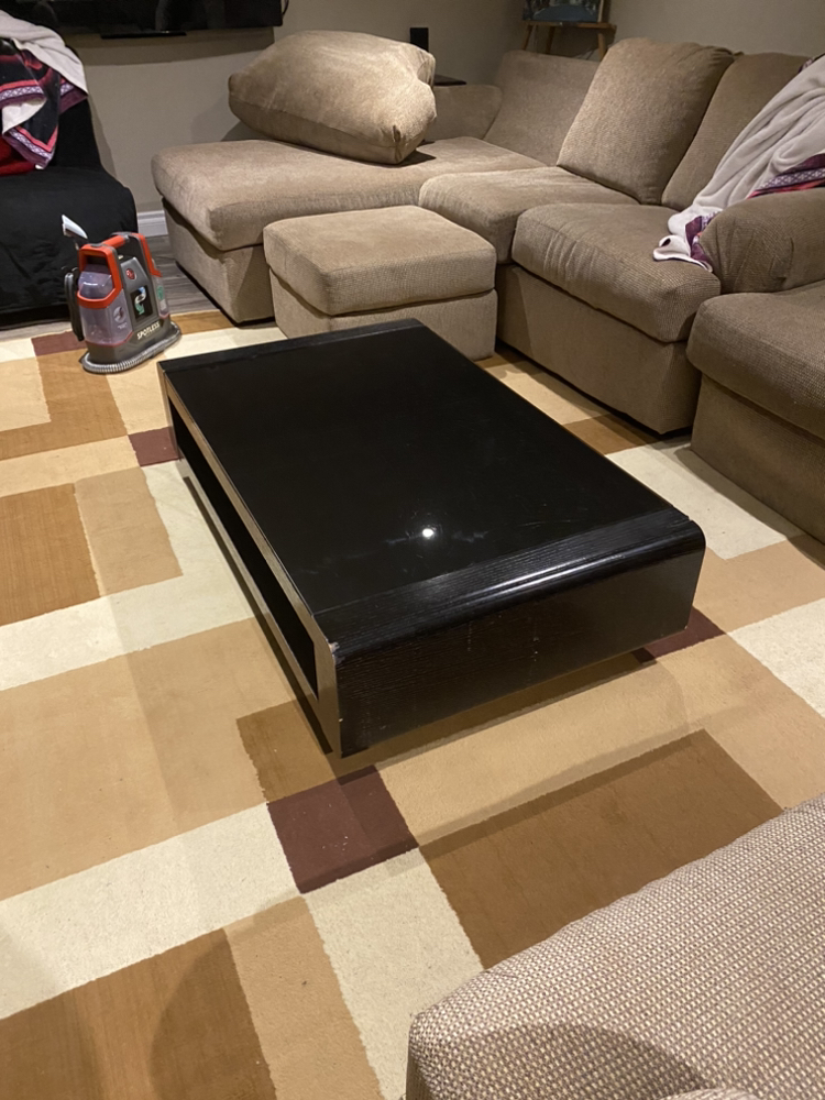 Large Lower style black glass Coffee table
