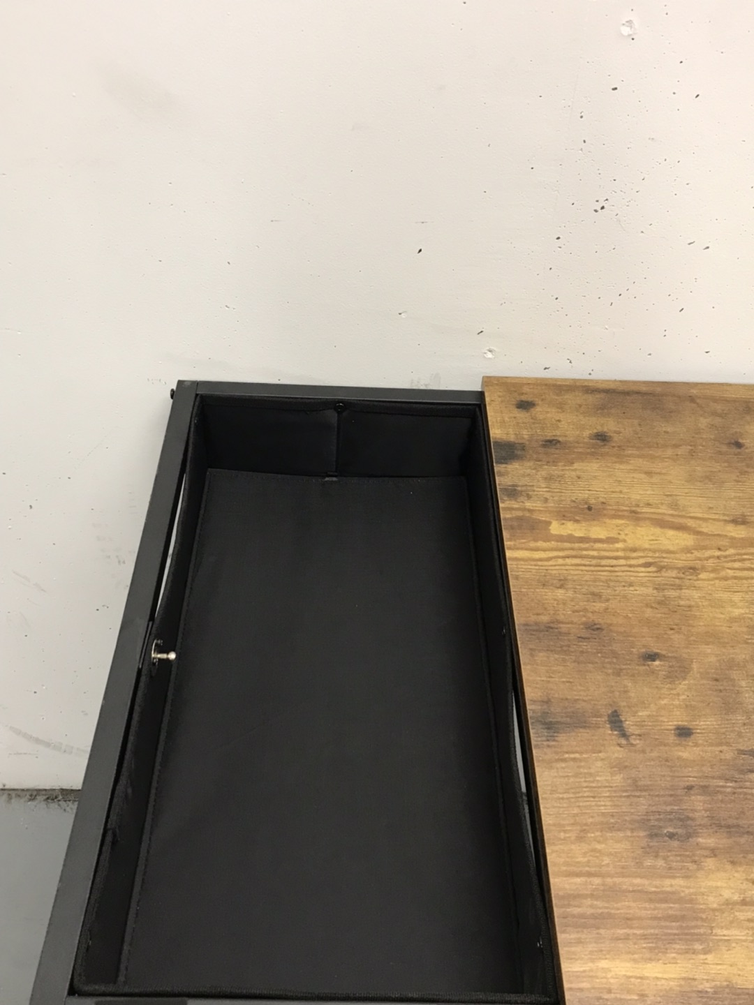 Large Table Desk Beautiful Marble Wood, Storage Metal Legs - photo 4