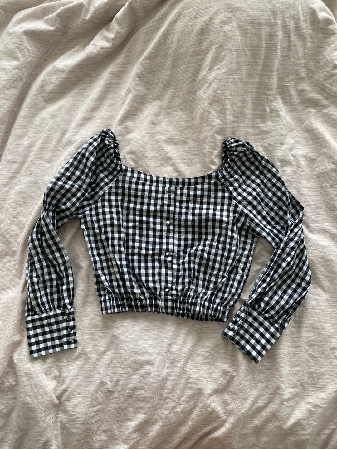 Chequered crop top thumbnail