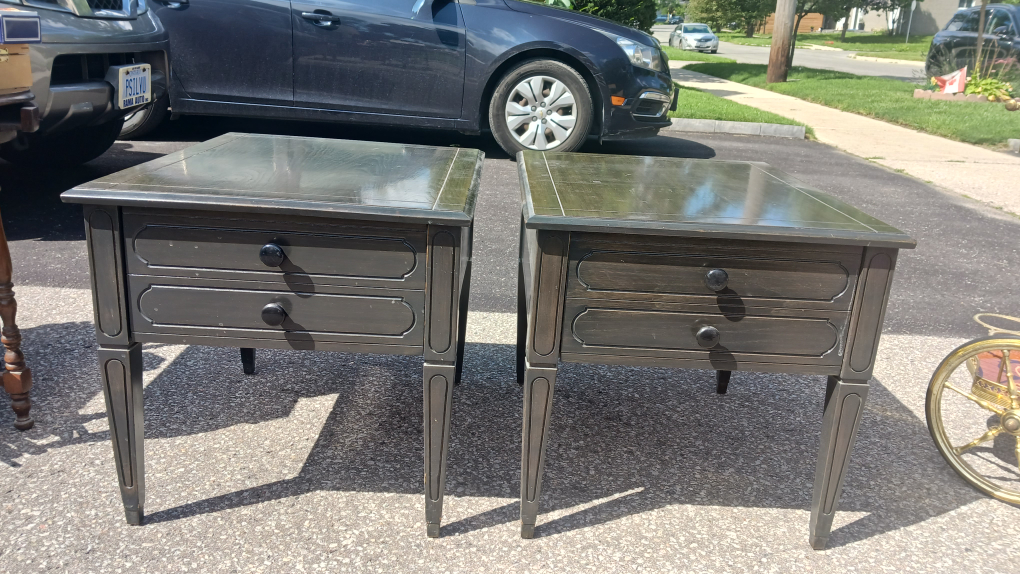 Set of 2 solid wood end tables. thumbnail