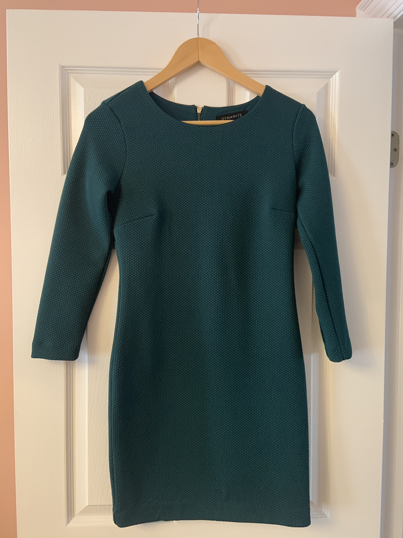 Green textured dress