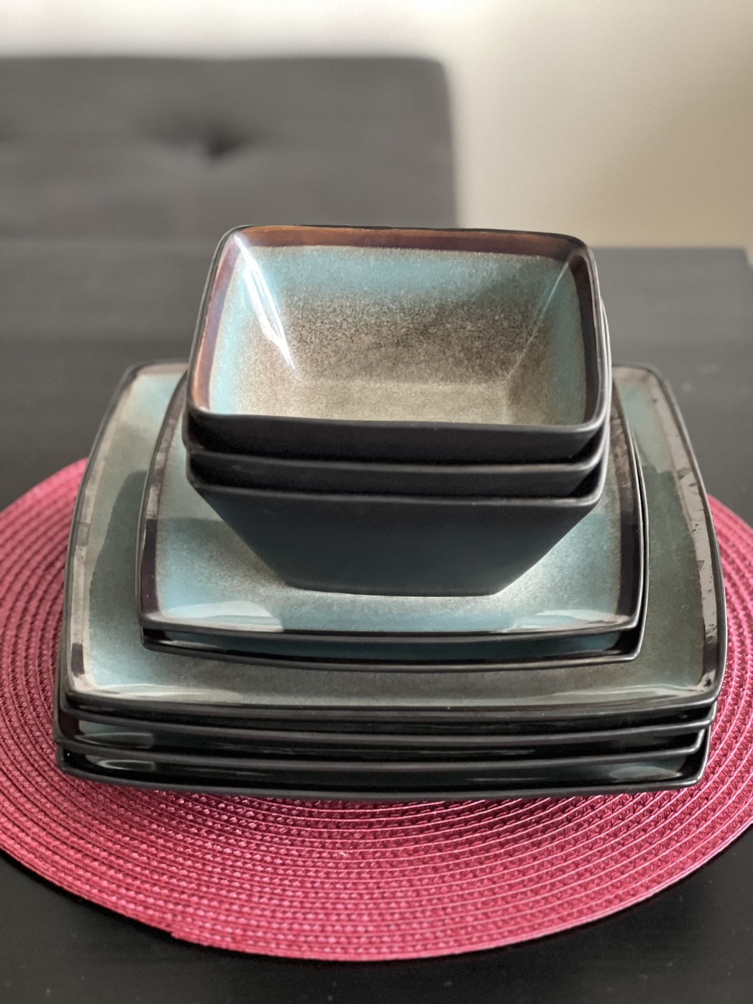 9-piece Dinnerware gray-blue/Black - photo 5