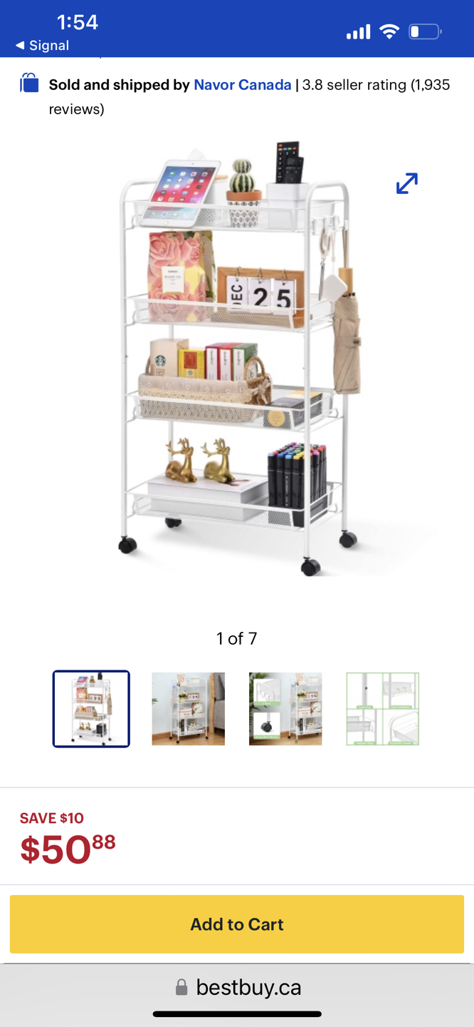 4 Tier Rolling Utility Cart with wheels - photo 3
