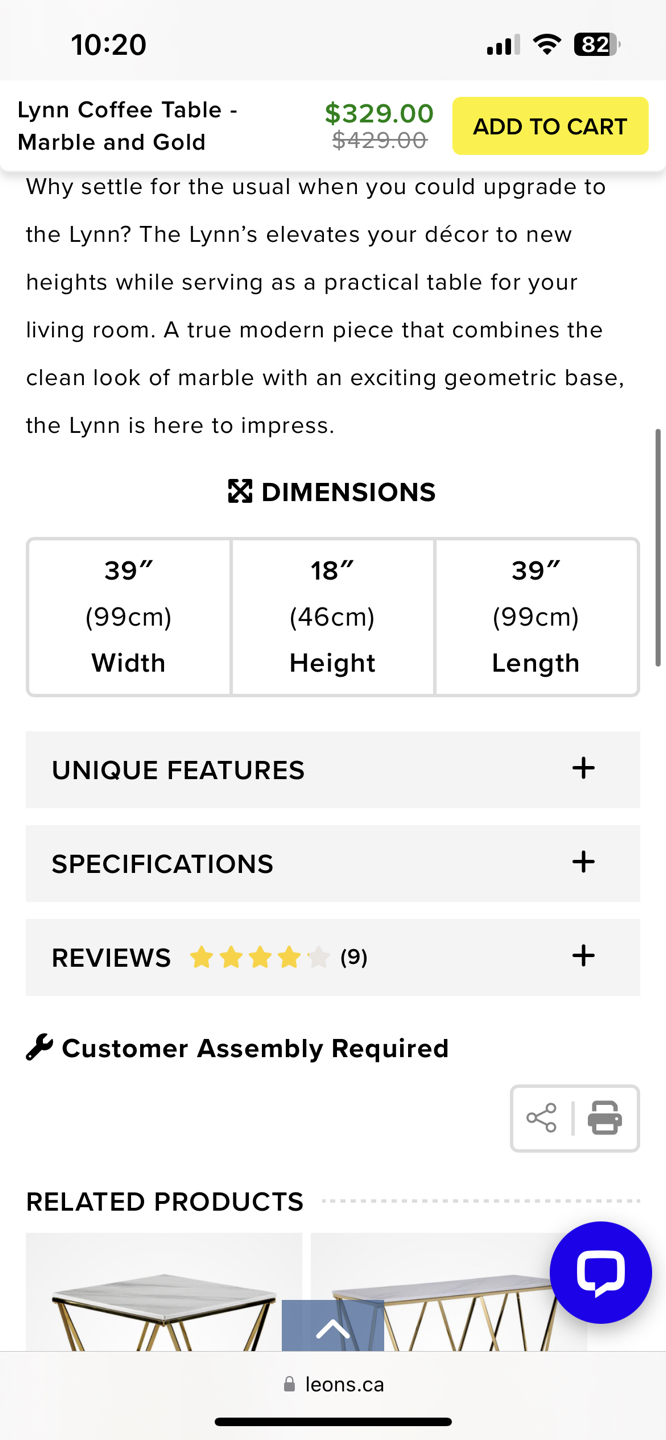 MARBLE COFFEE TABLE image indicator(9)