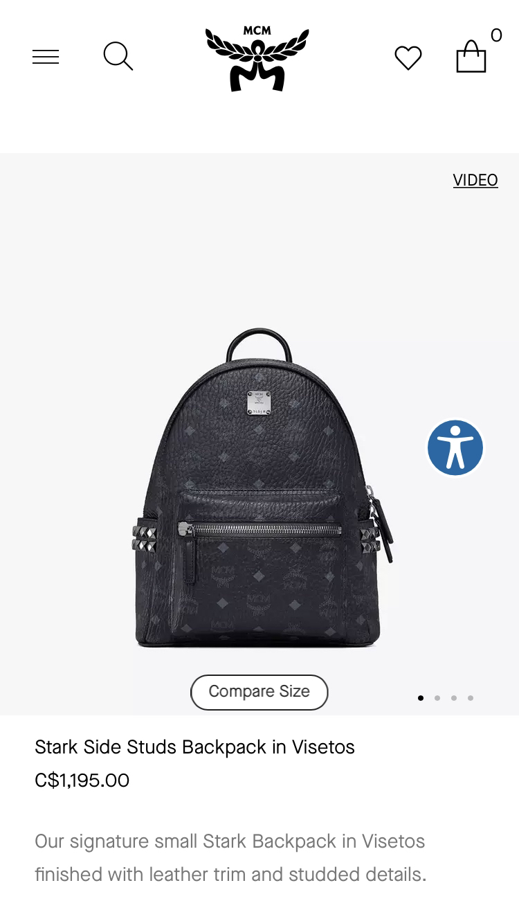MCM Stark Side Studs Backpack in Visetos - photo 2