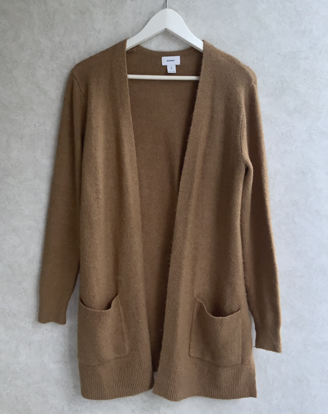 Wool Open-Front Sweater - Camel thumbnail
