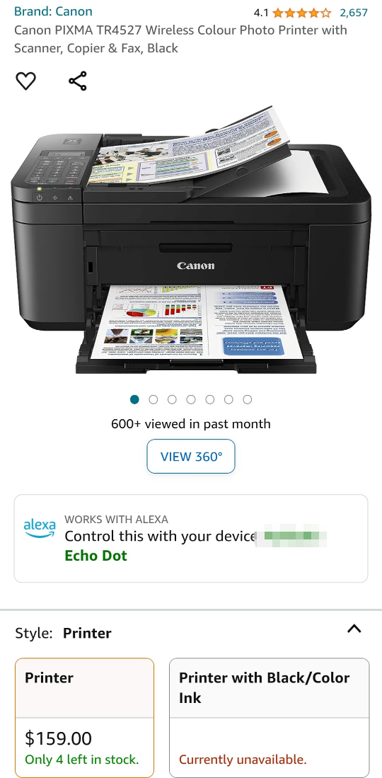 Canon PIXMA TR4527 Wireless All-In-One Inkjet Printer - photo 4