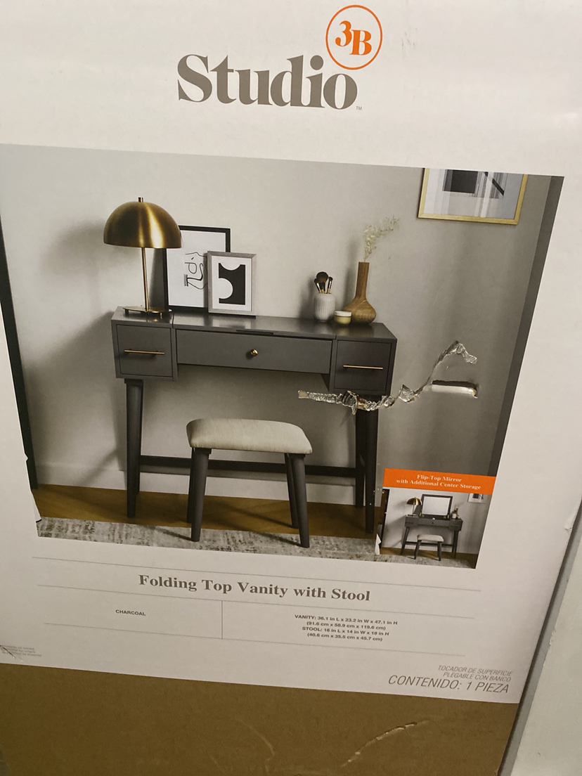Folding top vanity