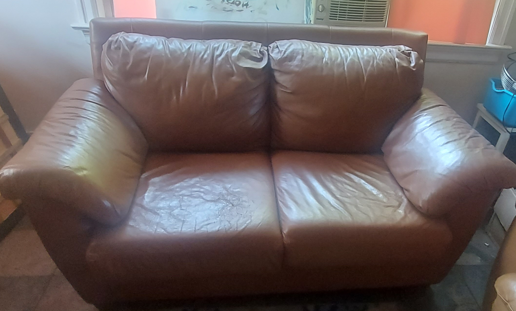 Loveseat leather couch