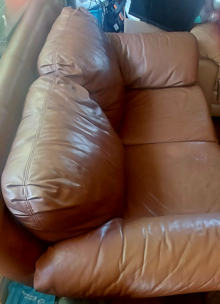 Loveseat leather couch - photo 2