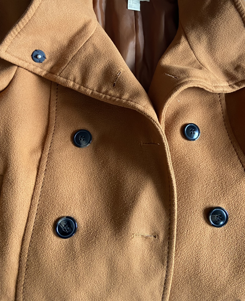 H&M Pea Coat Fall Winter Caramel/Tan Sz 6 - photo 4
