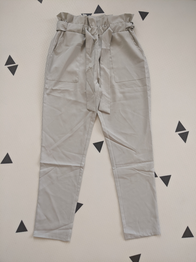 Brand New S/XS Thin Paperbag Waist Trousers/Pants W/ Belt image indicator(2)