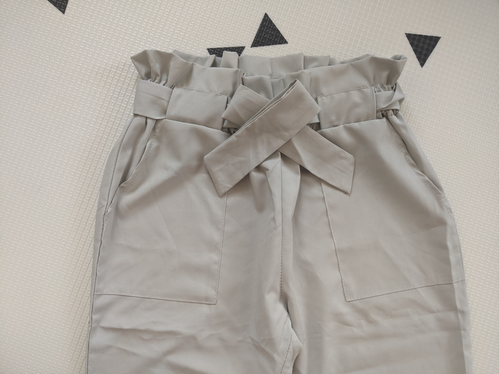 Brand New S/XS Thin Paperbag Waist Trousers/Pants W/ Belt image indicator(3)