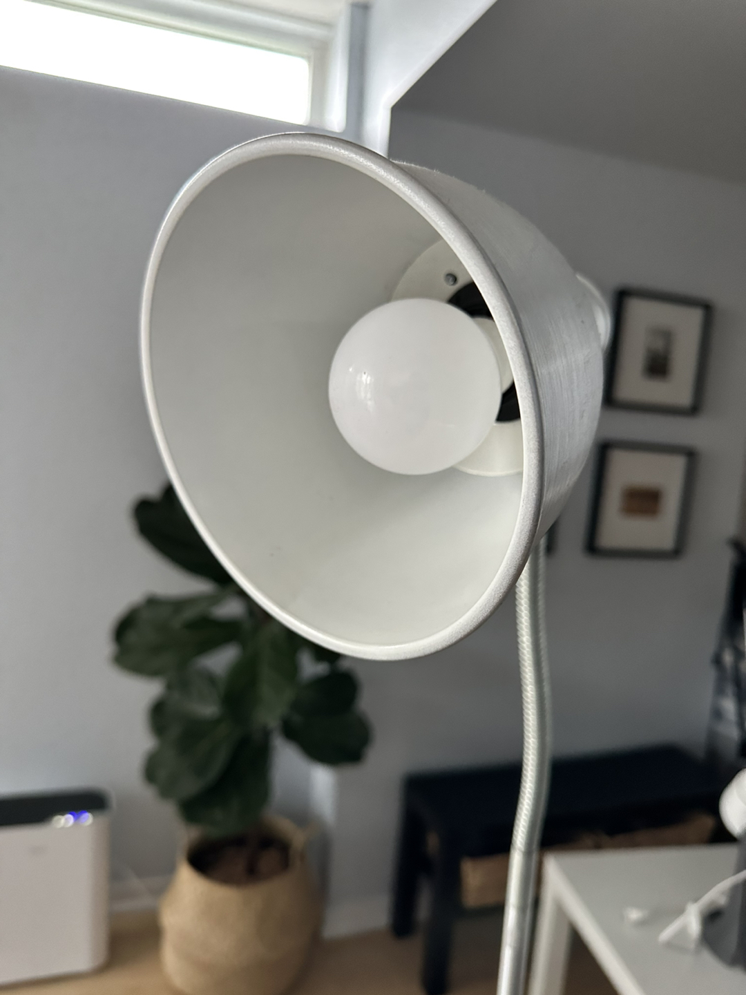 Floor lamp with white bulb image indicator(3)