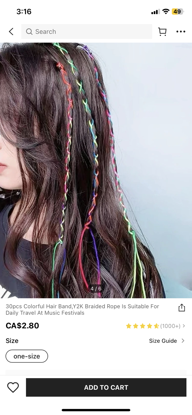 Rainbow rope for hair braid and ties. image indicator(4)