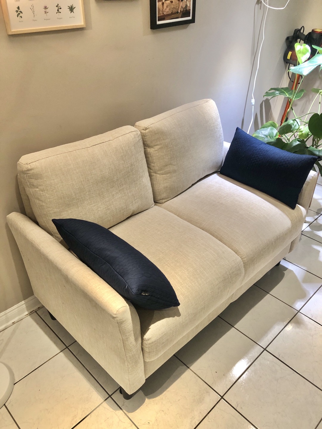 Zinus Beige Loveseat Sofa - photo 2