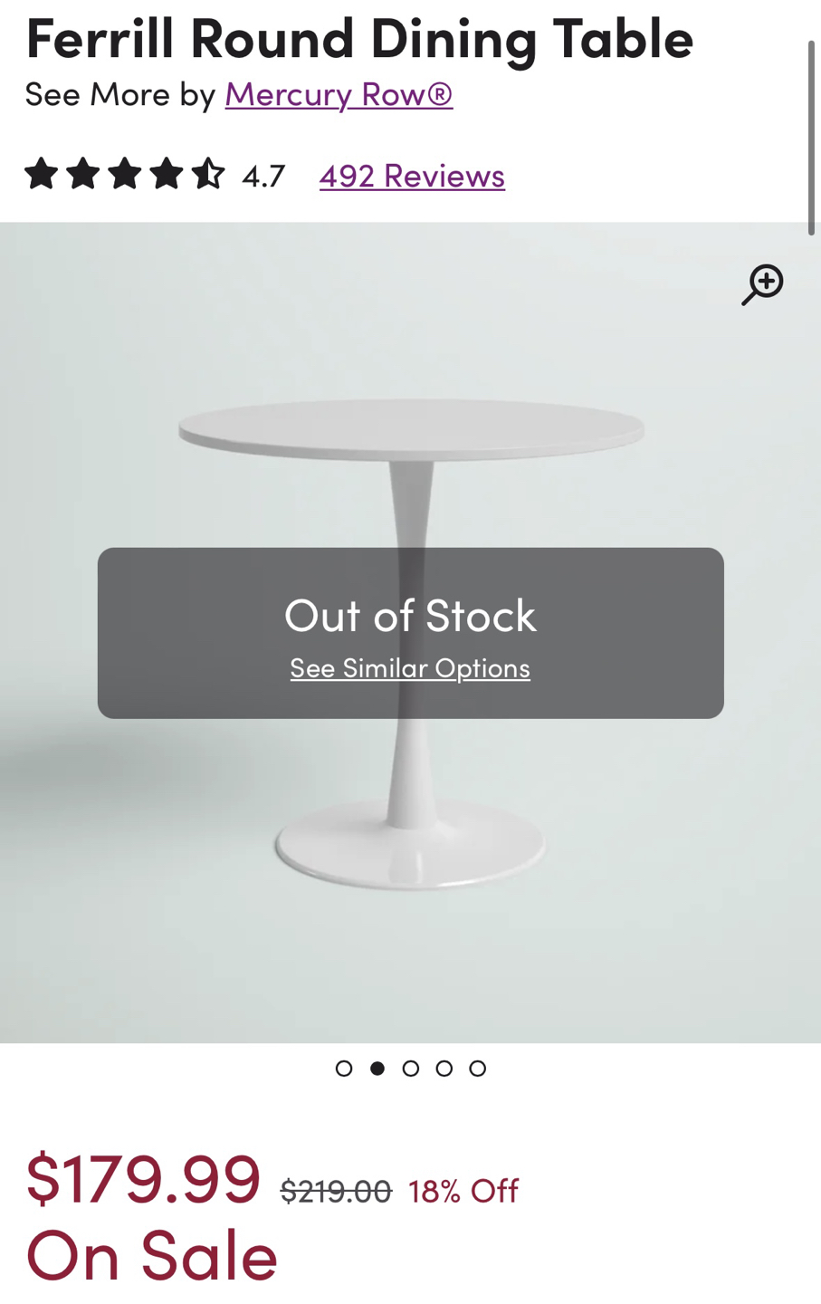 Wayfair Dining Table, IKEA Chairs - photo 2