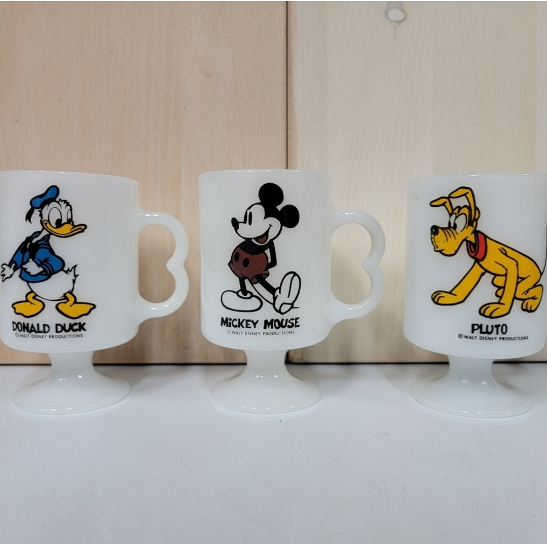 Vintage 1960's Disney Character Milk Glass Pedestal mugs. - photo 2