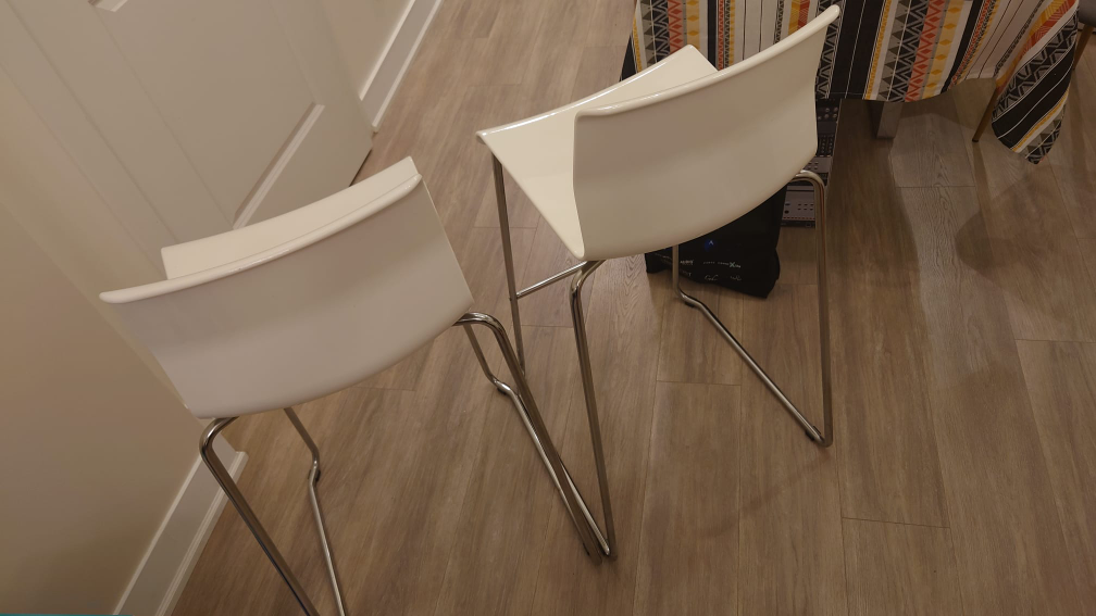2x white bar stools, ikea GLENN image indicator(4)