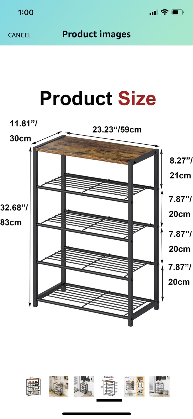 5 Tier Shoe Organizer Storage for Closet Entryway - photo 2