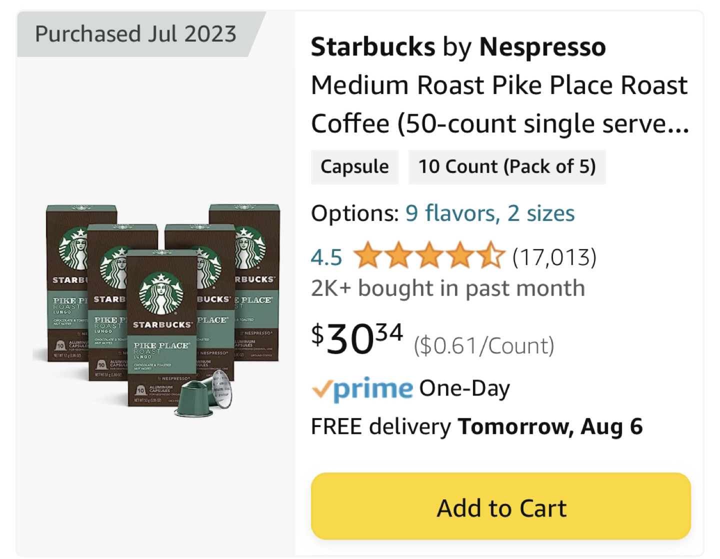 Starbucks Nespresso original 50 capsules - photo 2