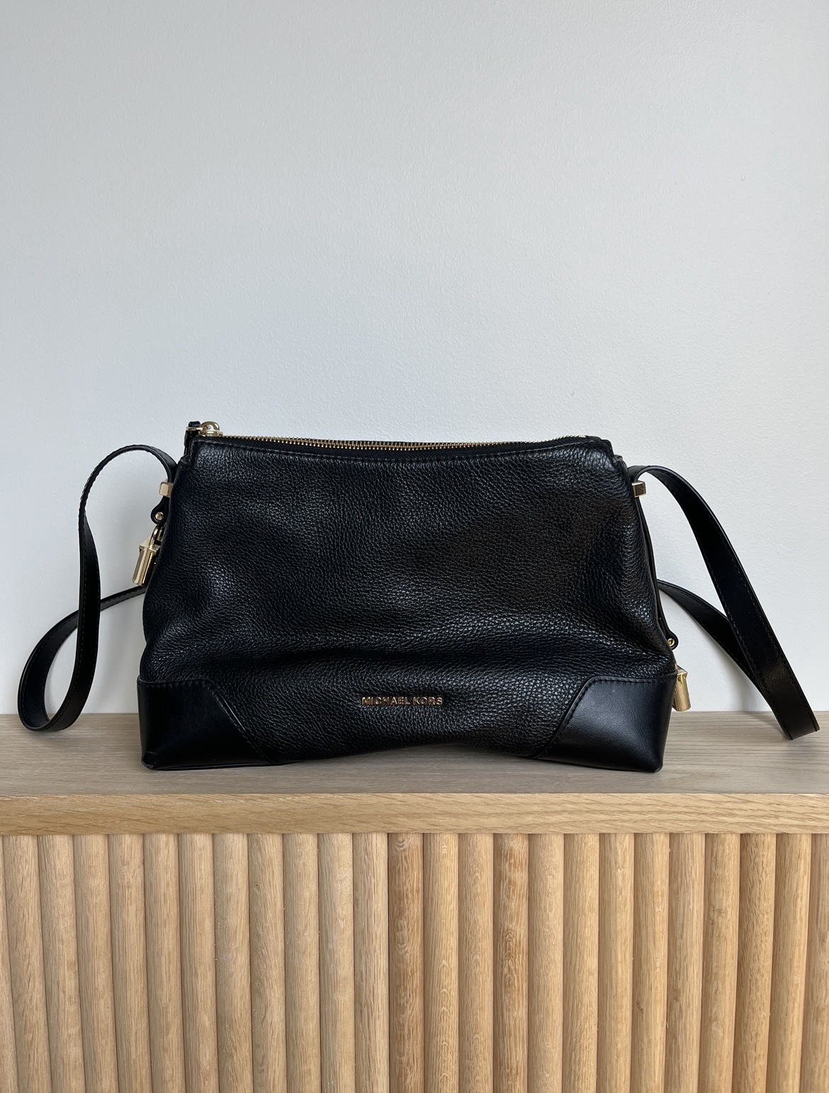 Michael Kors black leather cross body