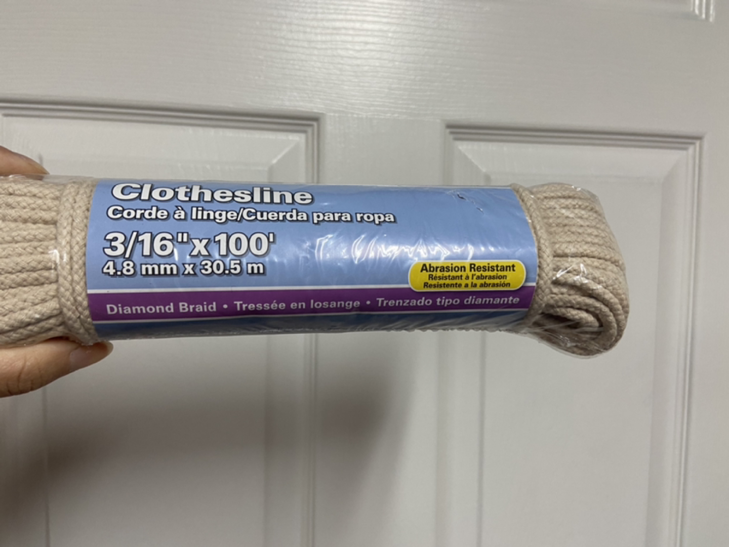 KibgCord 3/16" x 100' Polyester/ Cotton Clothesline Rope image indicator(2)