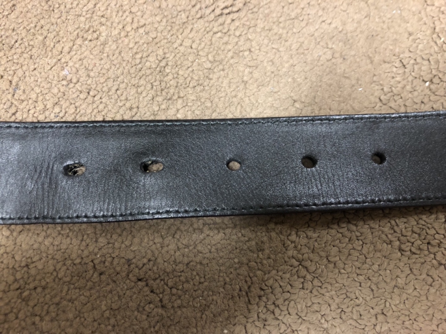 PRADA OVAL LOGO BUCKLE BLACK LEATHER BELT - photo 4