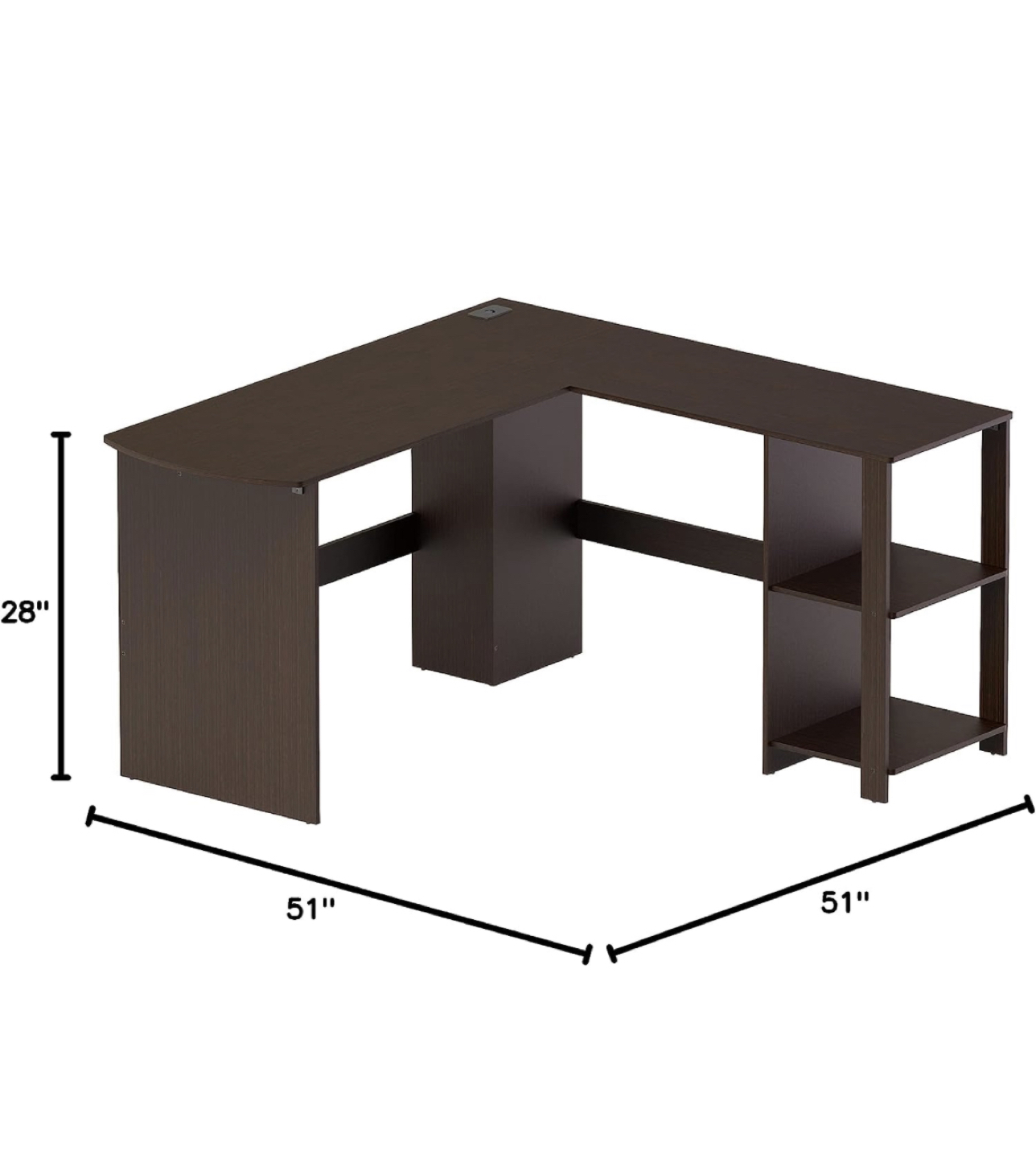 corner lshape espresso desk NEW - photo 3