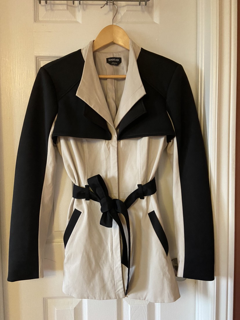 BEBE TIE FRONT TAILORED JACKET