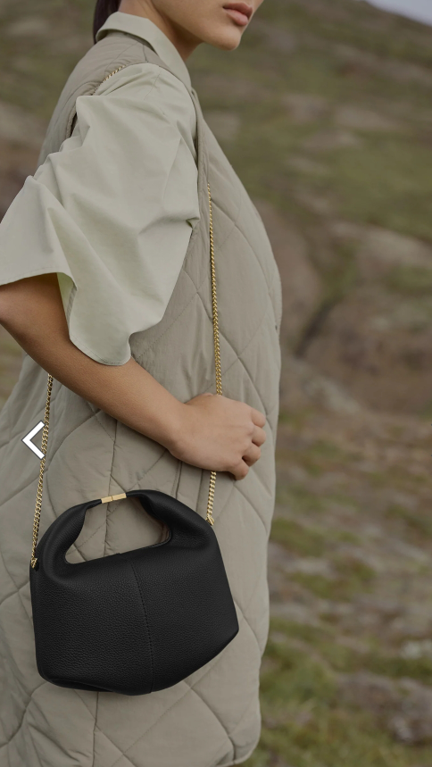 Polene Black Beri Bag with Chain