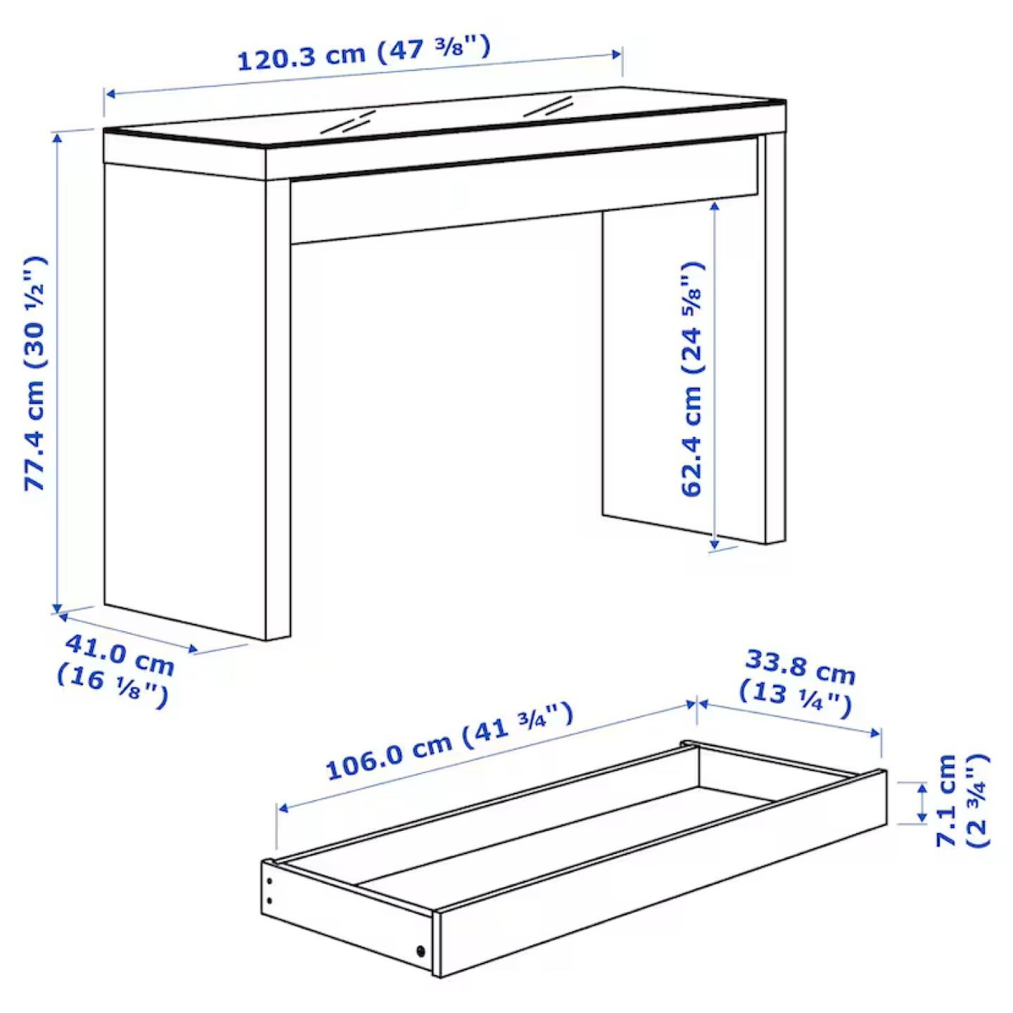 IKEA MALM dressing makeup table - photo 4
