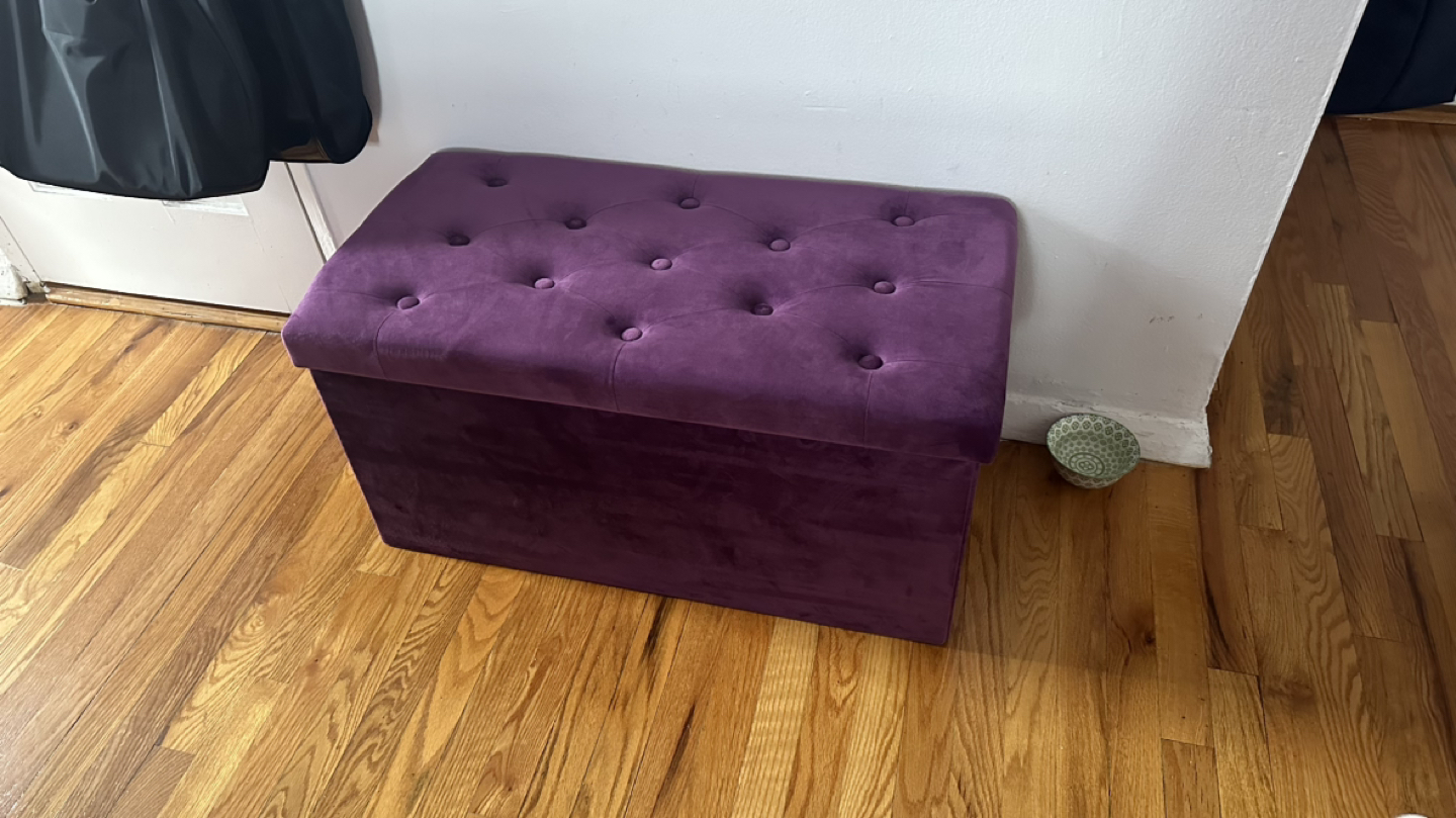 Velvet Storage Ottoman - photo 3