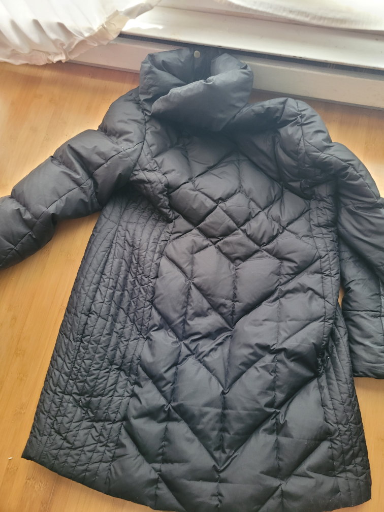 Down-filled ANNE KLEIN LONG BLACK COAT thumbnail