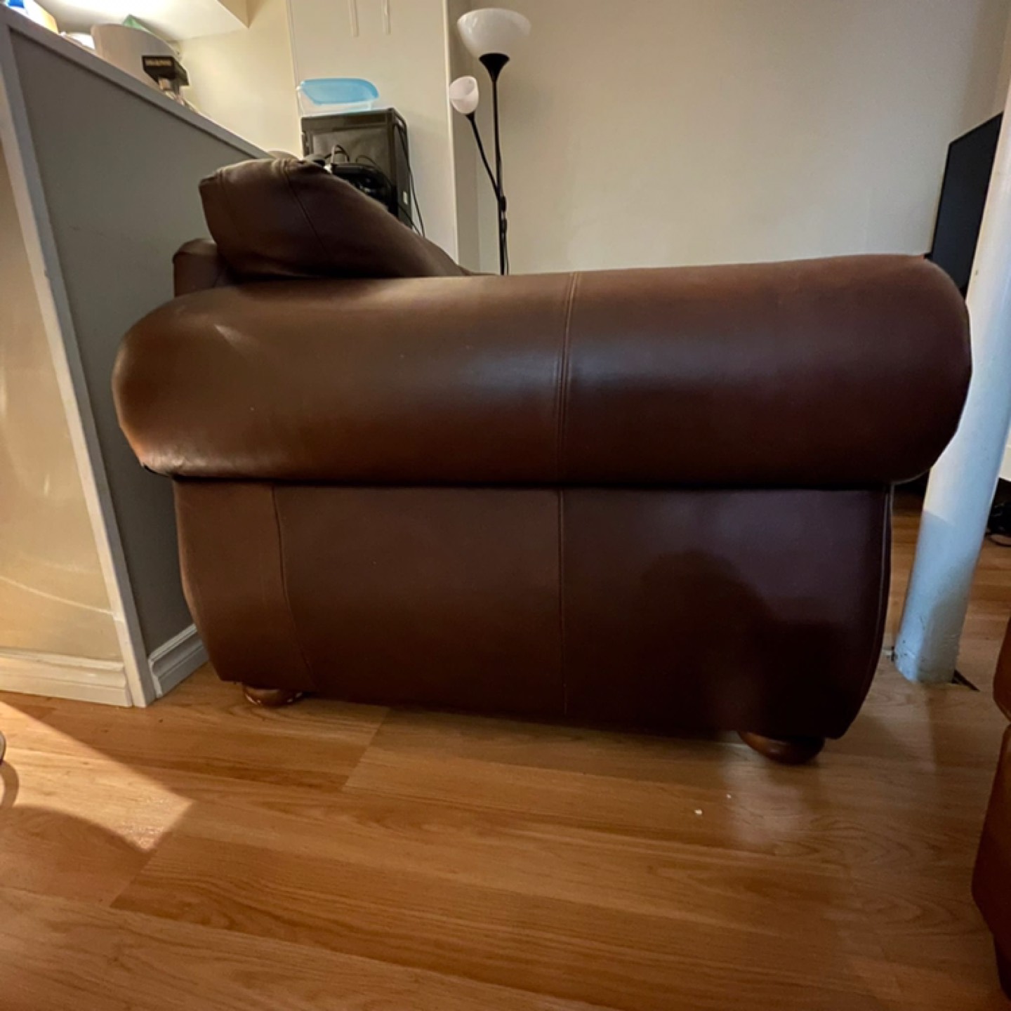 Two seater leather couch - $100 - photo 3