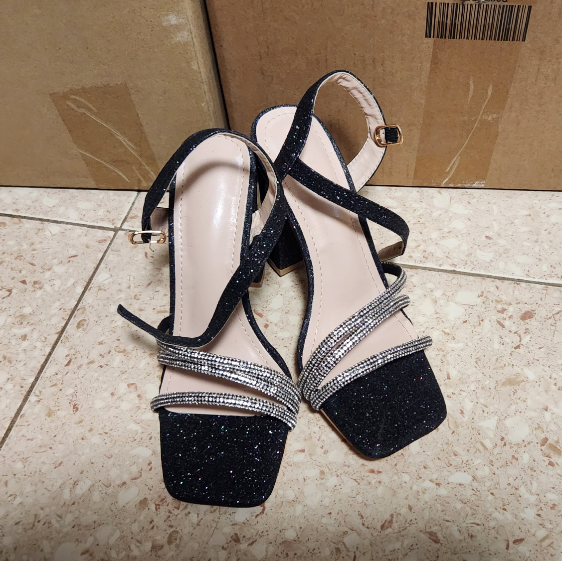 Women Glamorous Glitter Heeled Sandals - photo 2