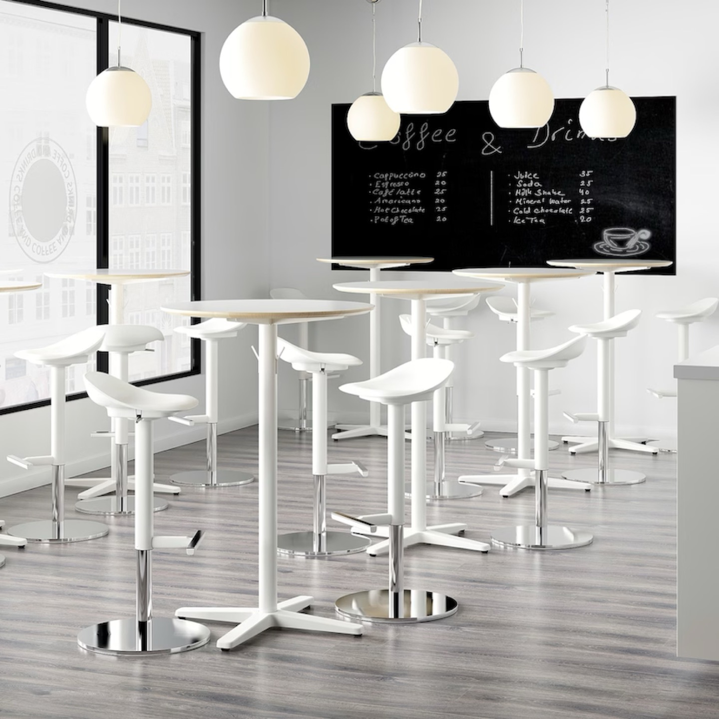 IKEA JANINGE White Bar Stools (3 available) image indicator(4)