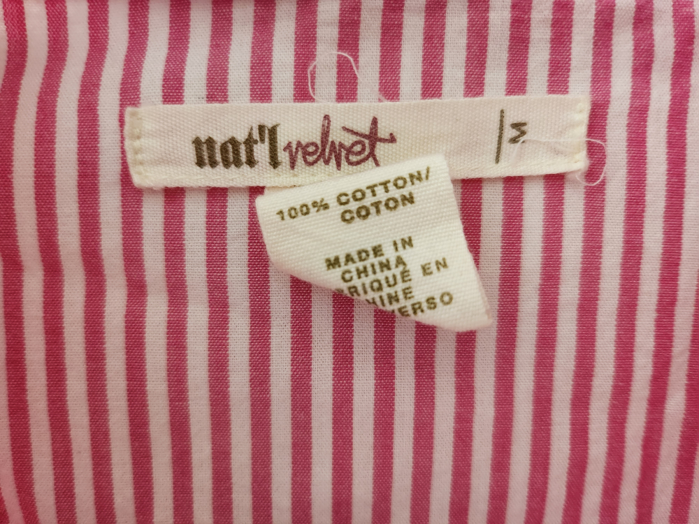 Pink and White Striped Blouse - Medium  - Like New image indicator(2)