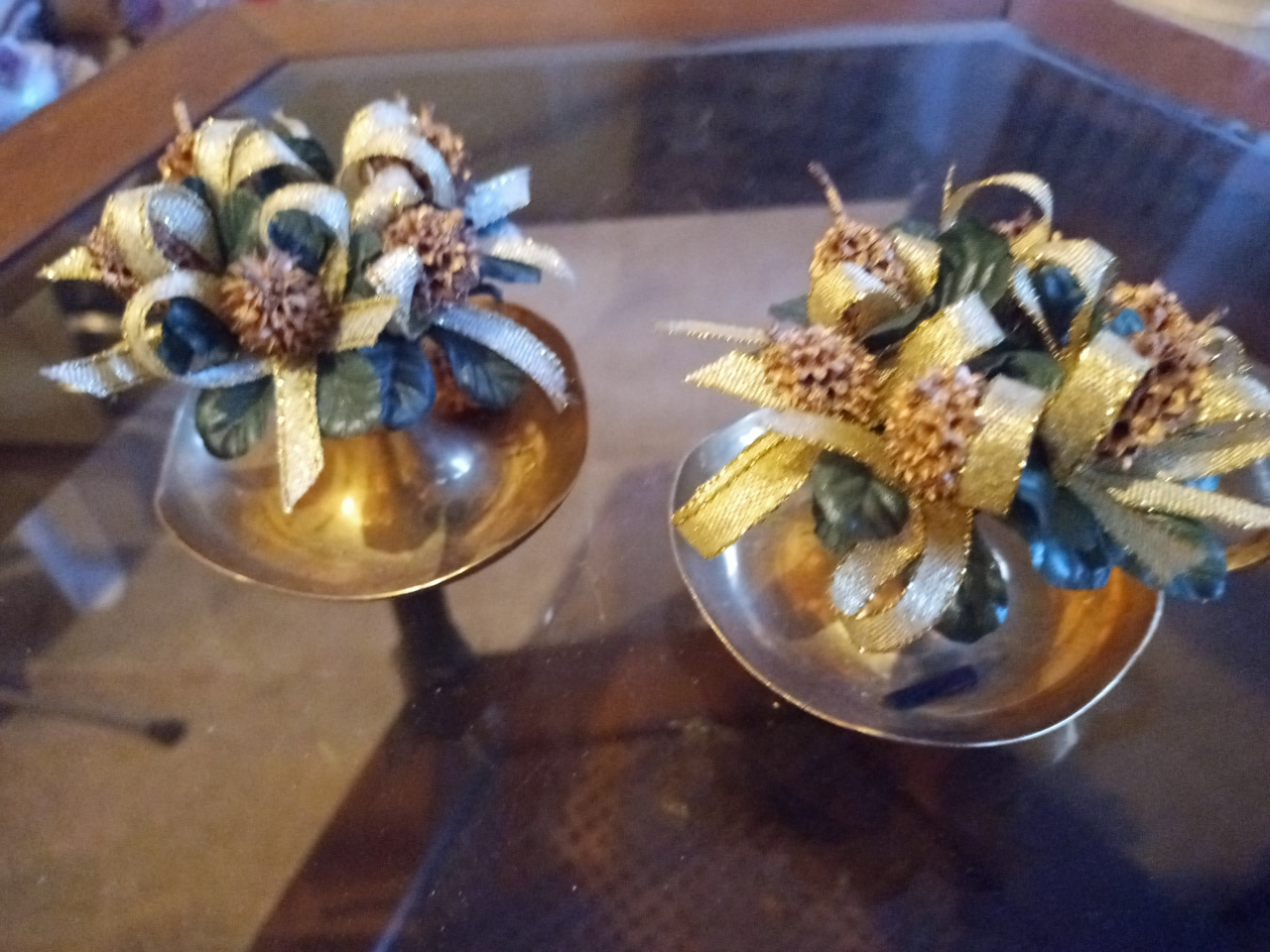 Two charming holiday candle sticks