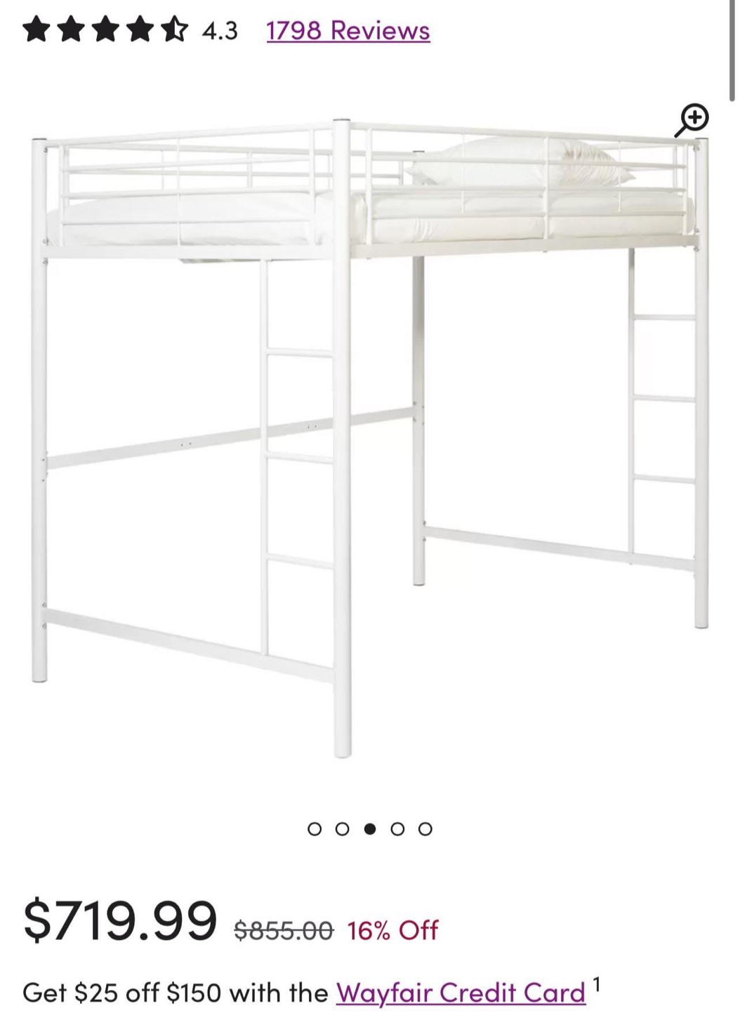 Elita Full Metal Loft Bed by Viv + Rae - photo 2