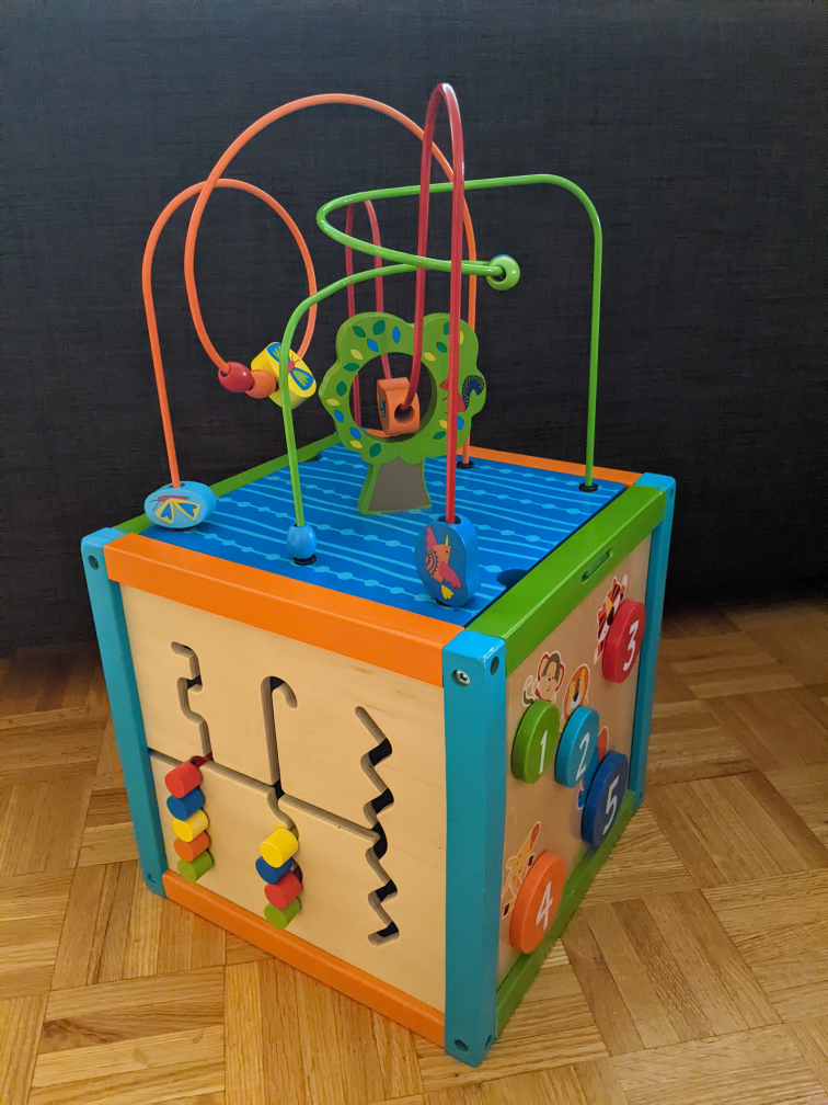 Wooden Activity Cube  with the original box